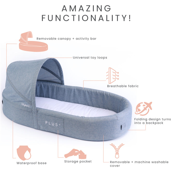 Indoor / Outdoor Cuddle & Play Lounge+ - Denim