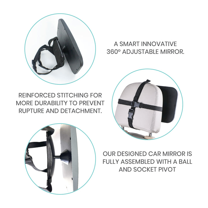 360° Rotation Large Backseat Baby Car Mirror